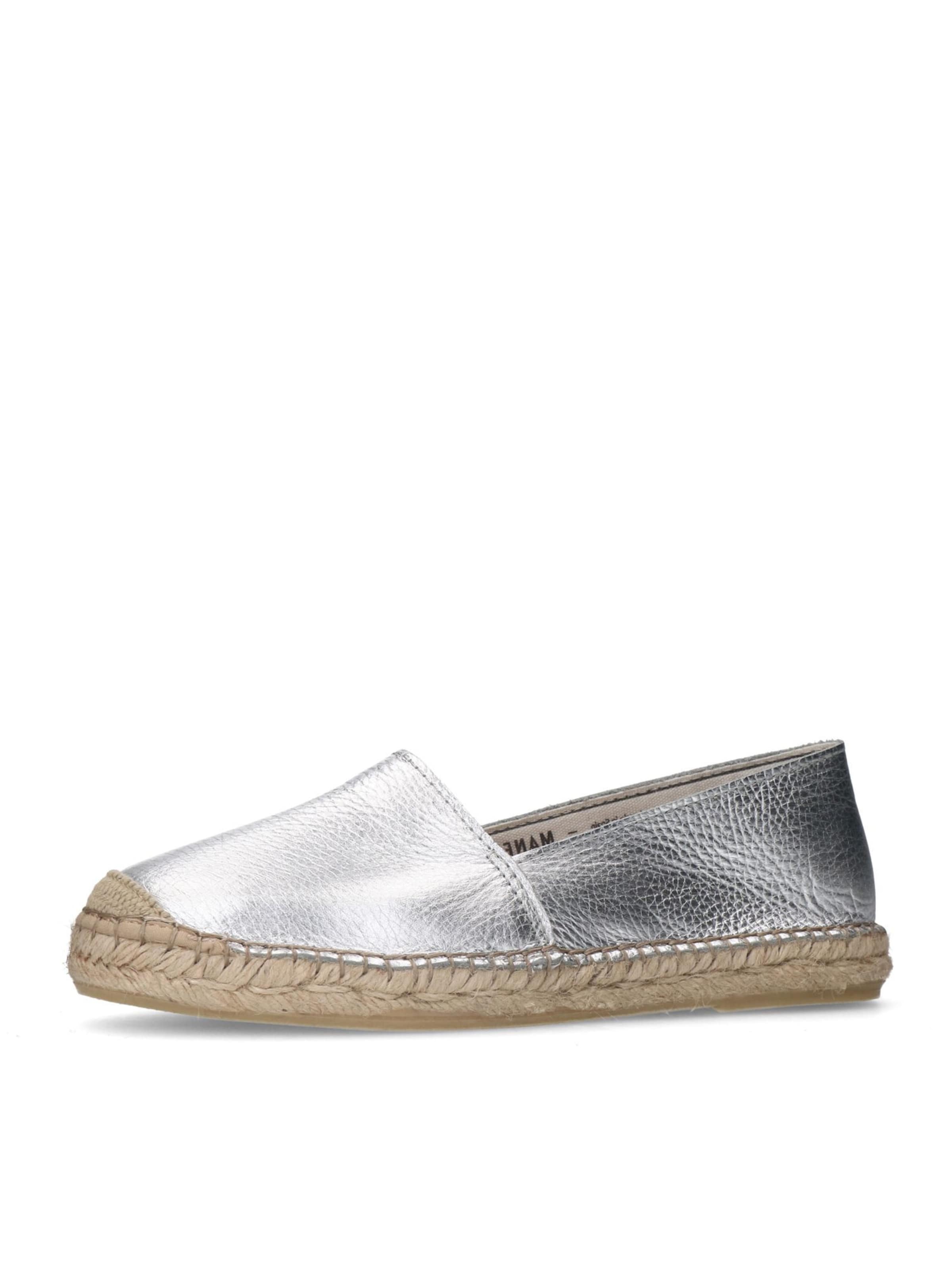 MANFIELD Espadrilles in Zilver: voorkant