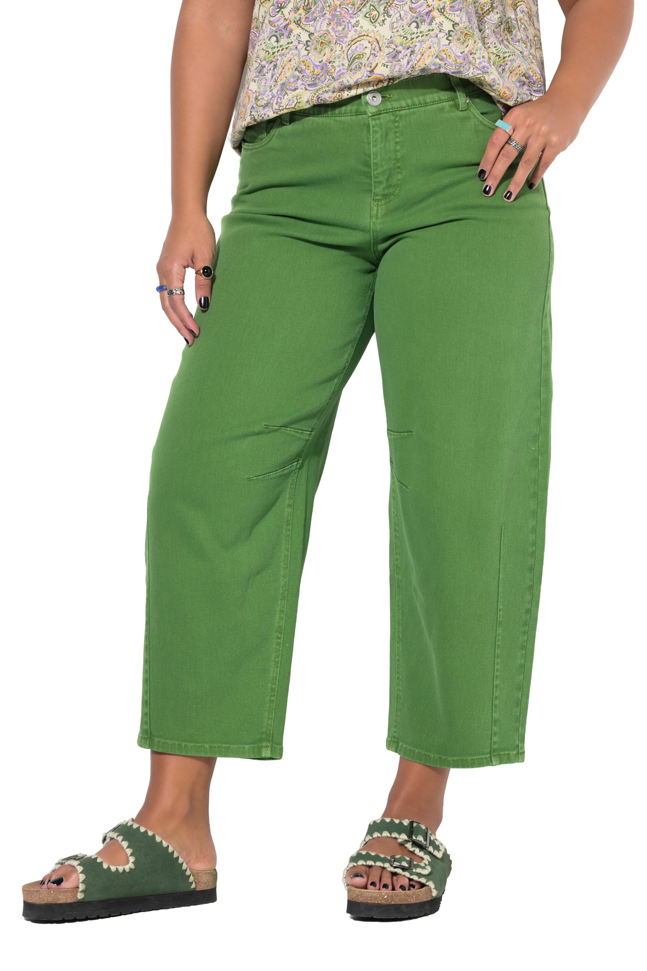 Studio Untold Wide leg Jeans in Green: front