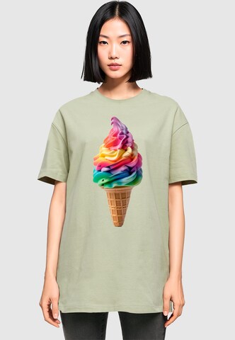 Merchcode Shirt 'Pride Scoops' in Grün: Vorderseite