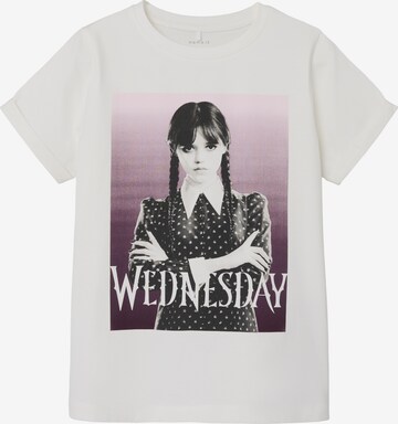 NAME IT Shirt 'JAX WEDNESDAY' in Wit: voorkant