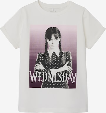 NAME IT Футболка 'NKFJax Wednesday' в Белый: спереди