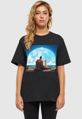ABSOLUTE CULT Ladies Superman Looking On Earth Everyday Tee ' ' in Schwarz: Vorderseite