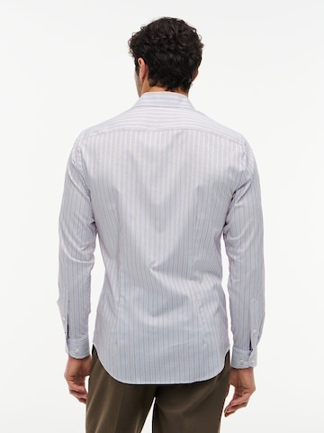 Coupe slim Chemise 'New York Label Flex Collar' TOMMY HILFIGER en bleu