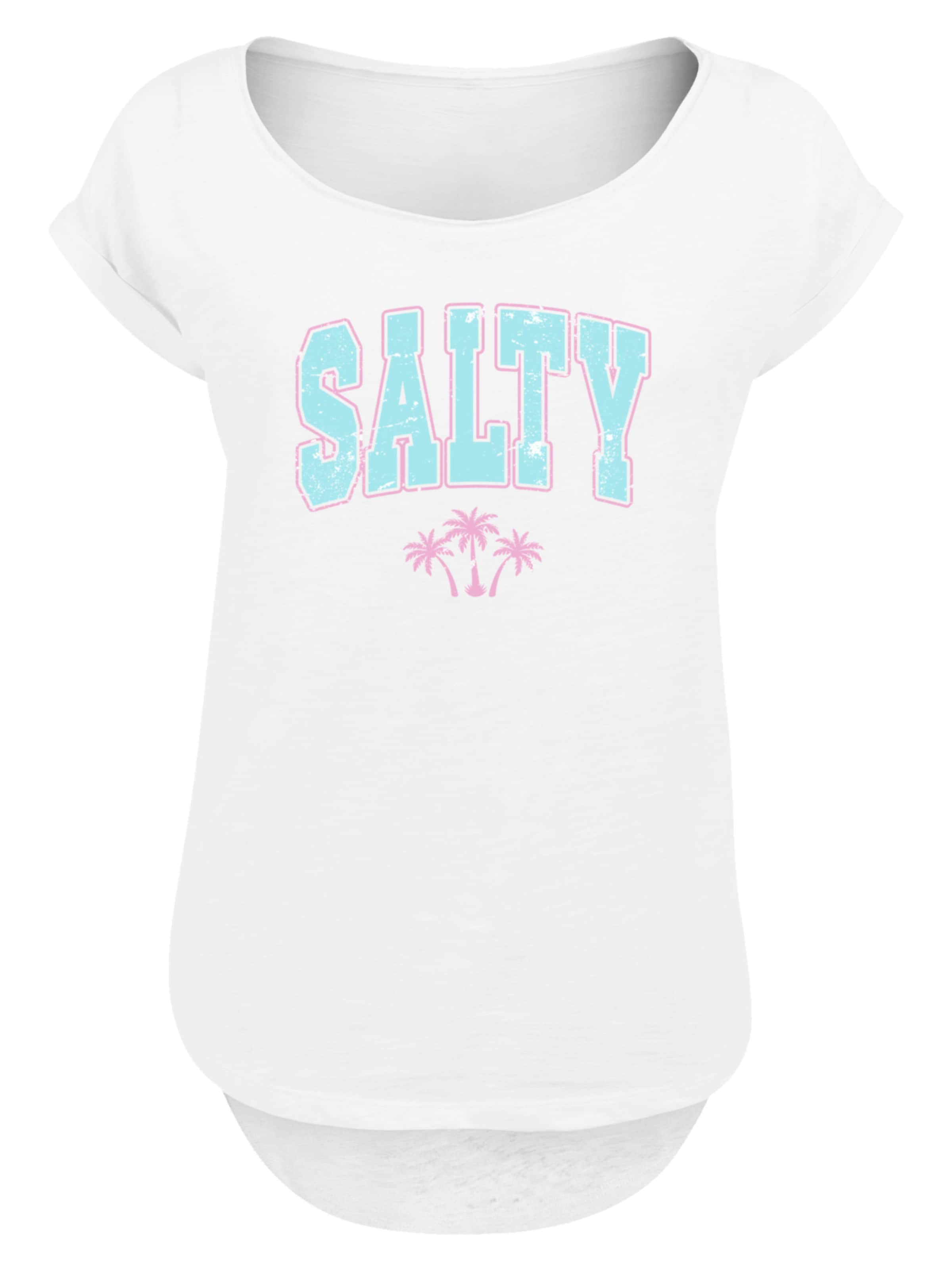 F4NT4STIC Shirt 'Beach Summer Vacation Salty' in Wit: voorkant