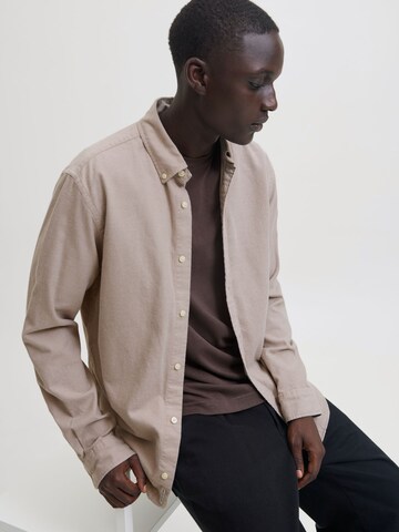 Jack & Jones Premium Regular fit Button Up Shirt 'JPRBLUBarkley' in Beige