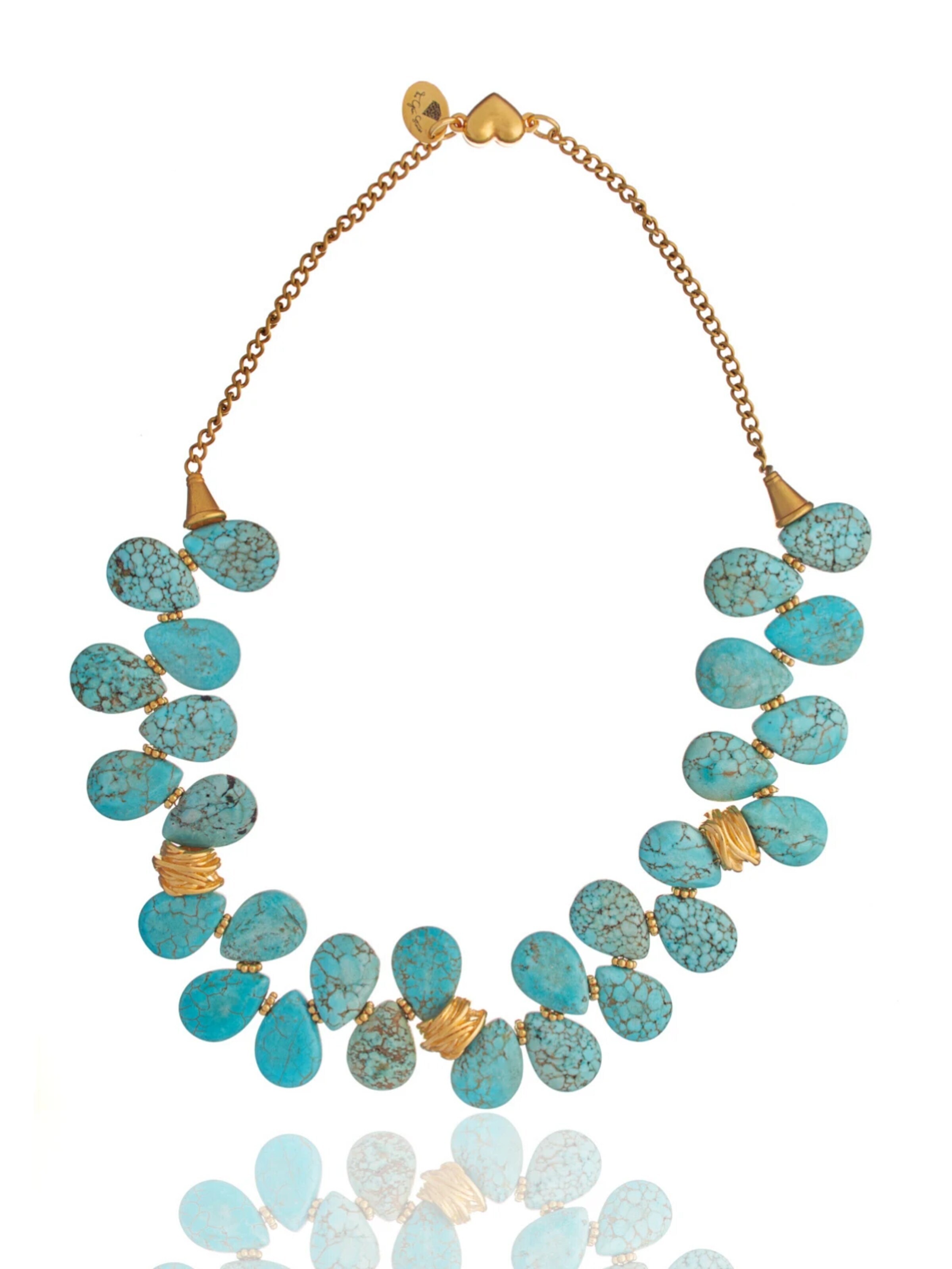 Chaîne 'Turquoise Drops Necklace' THE GEM STORIES JEWELRY en bleu : devant