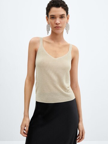 MANGO Knitted Top 'KLING' in Gold: front