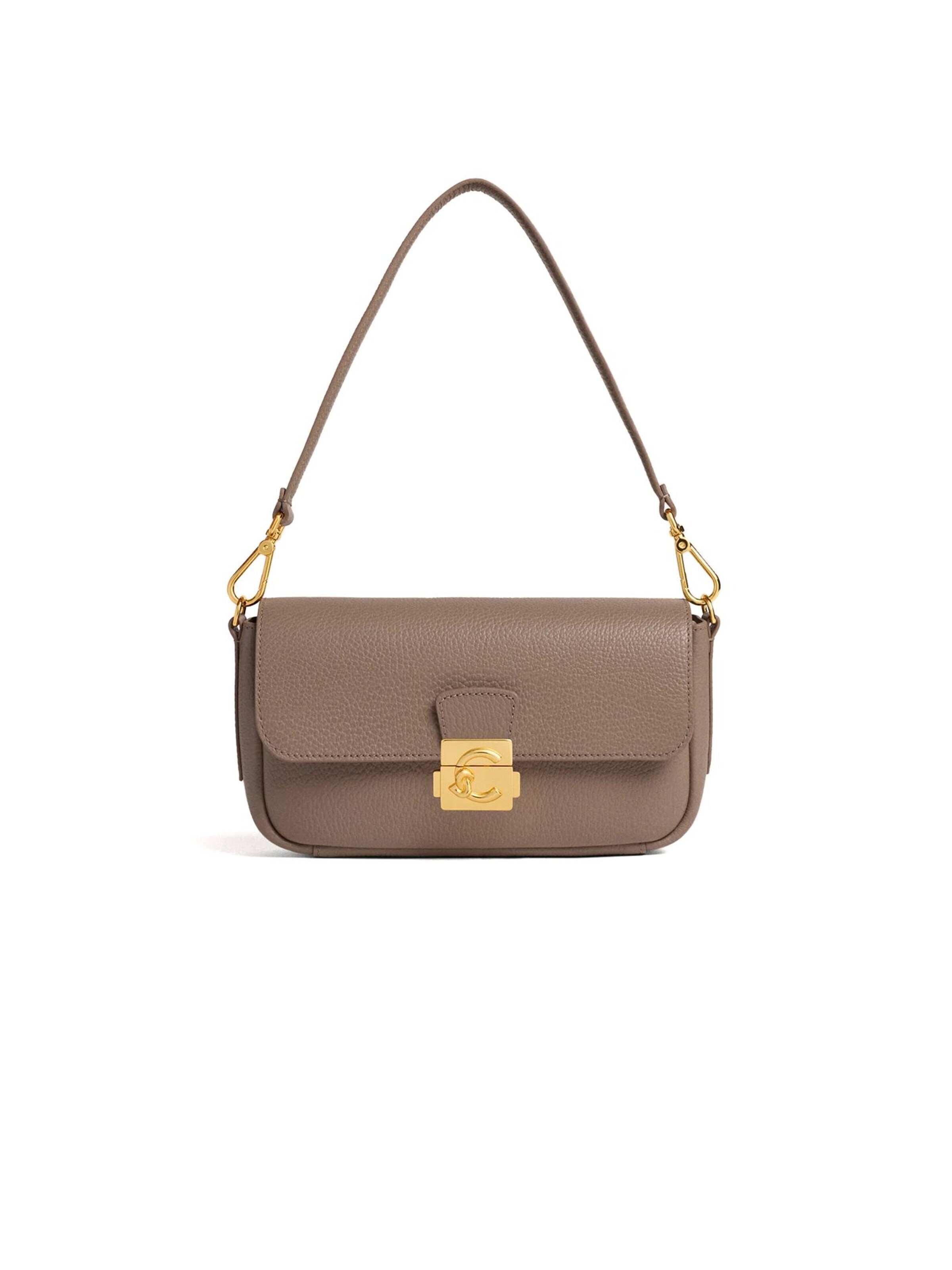 Coccinelle - Bolso de mano 'Coccinelle C-Me Lock Medium' en gris: frente