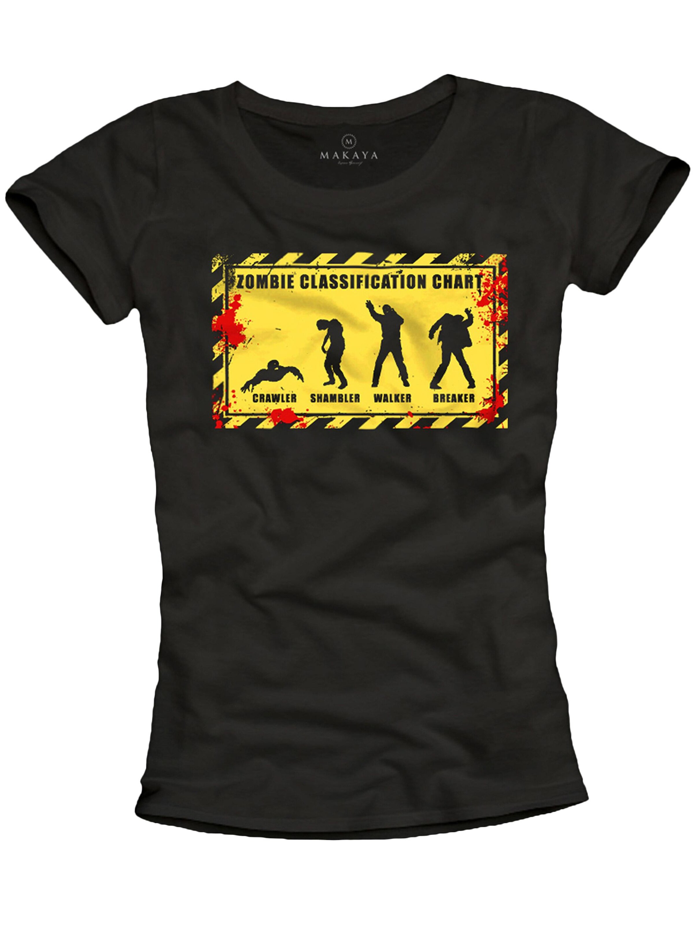 MAKAYA Shirt 'Zombie Chart'‌‌‌‌‌‌ in Schwarz: Vorderseite