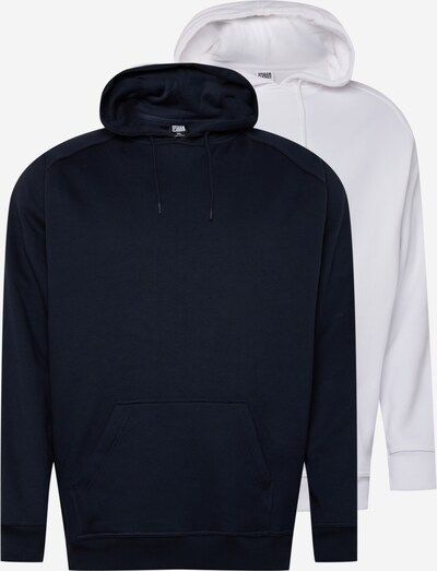 Urban Classics Big & Tall Sweat-shirt 'Blank' en bleu marine / blanc, Vue avec produit