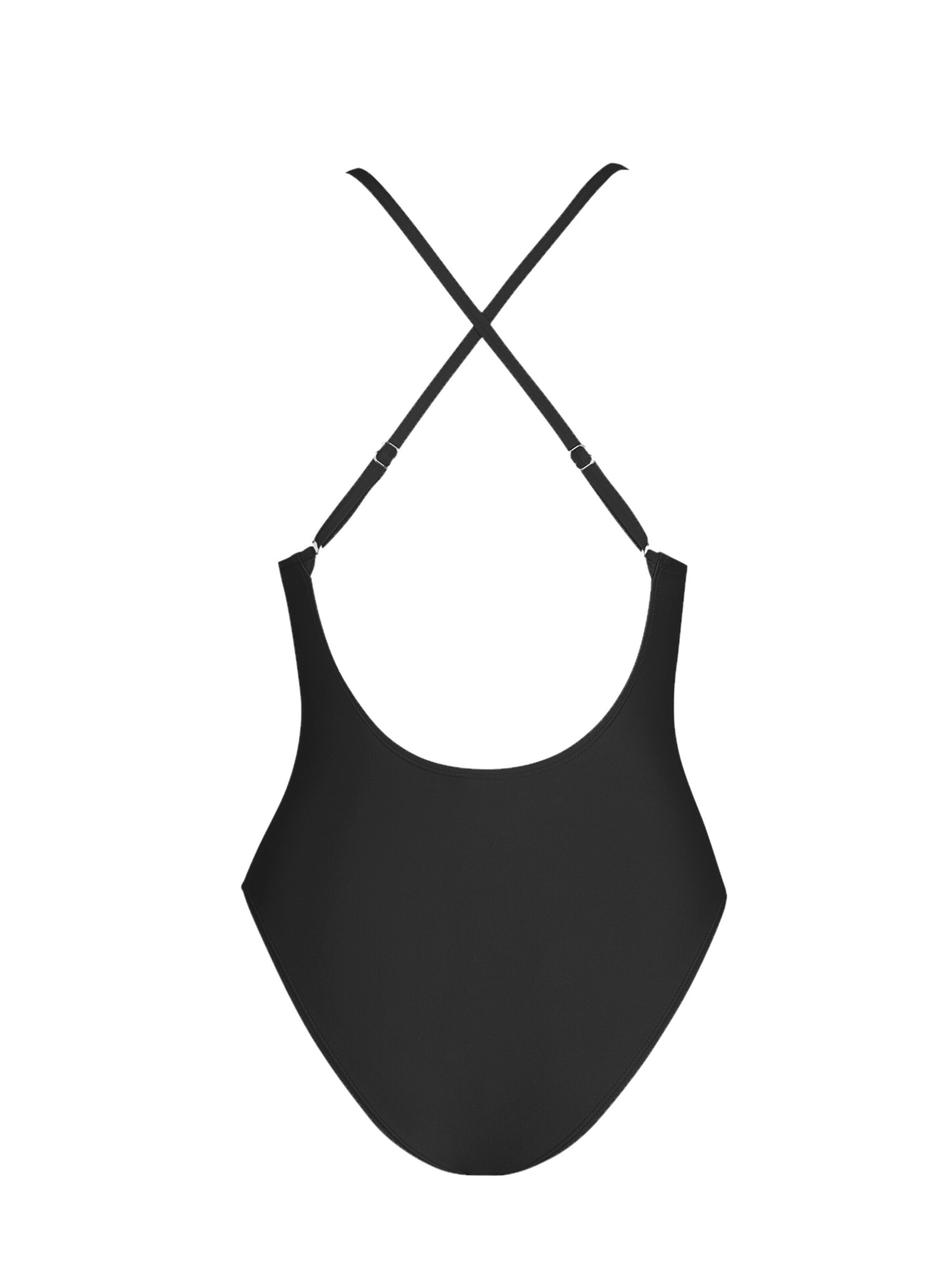 Cupshe Bustier Badeanzug 'Crisscross Back'‌‌‌‌‌ in Schwarz
