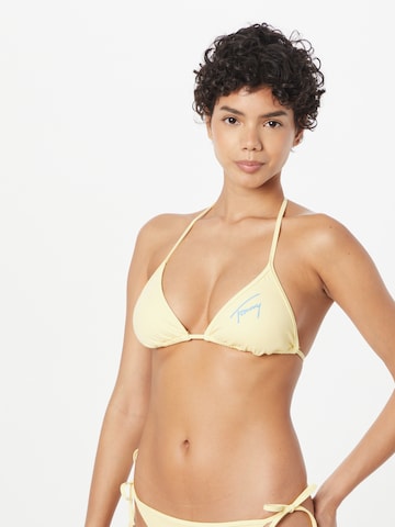 Tommy Jeans Triangel Bikinitop in Geel: voorkant