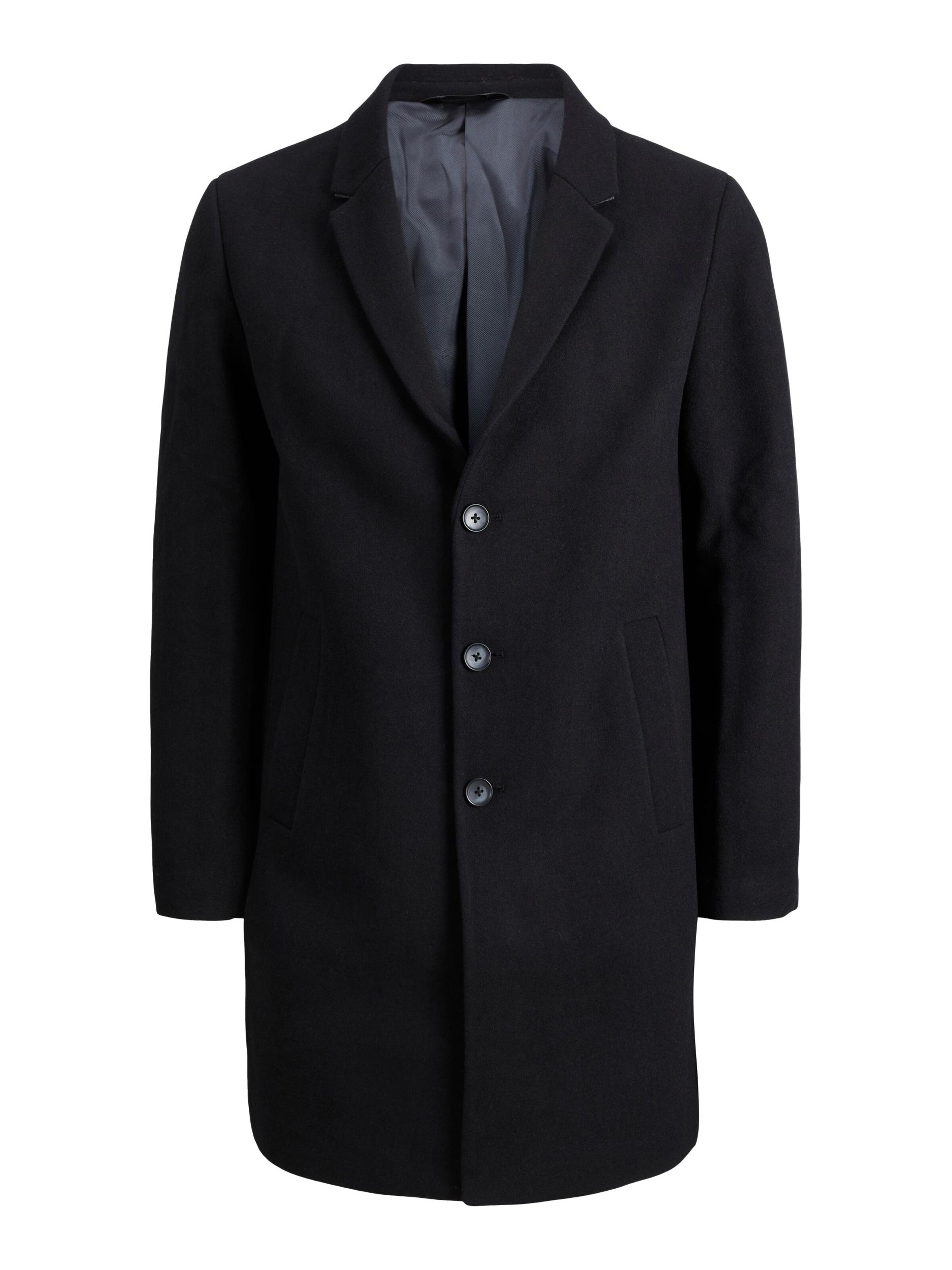 JACK & JONES - Abrigo de entretiempo en negro: frente