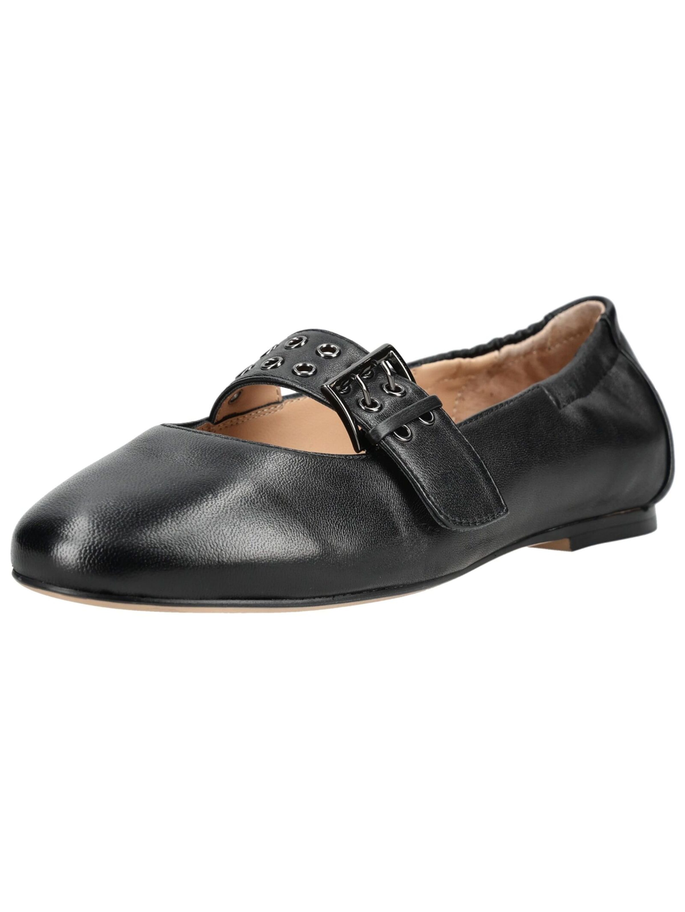 Ballerines à lanières Regarde le Ciel en noir : devant