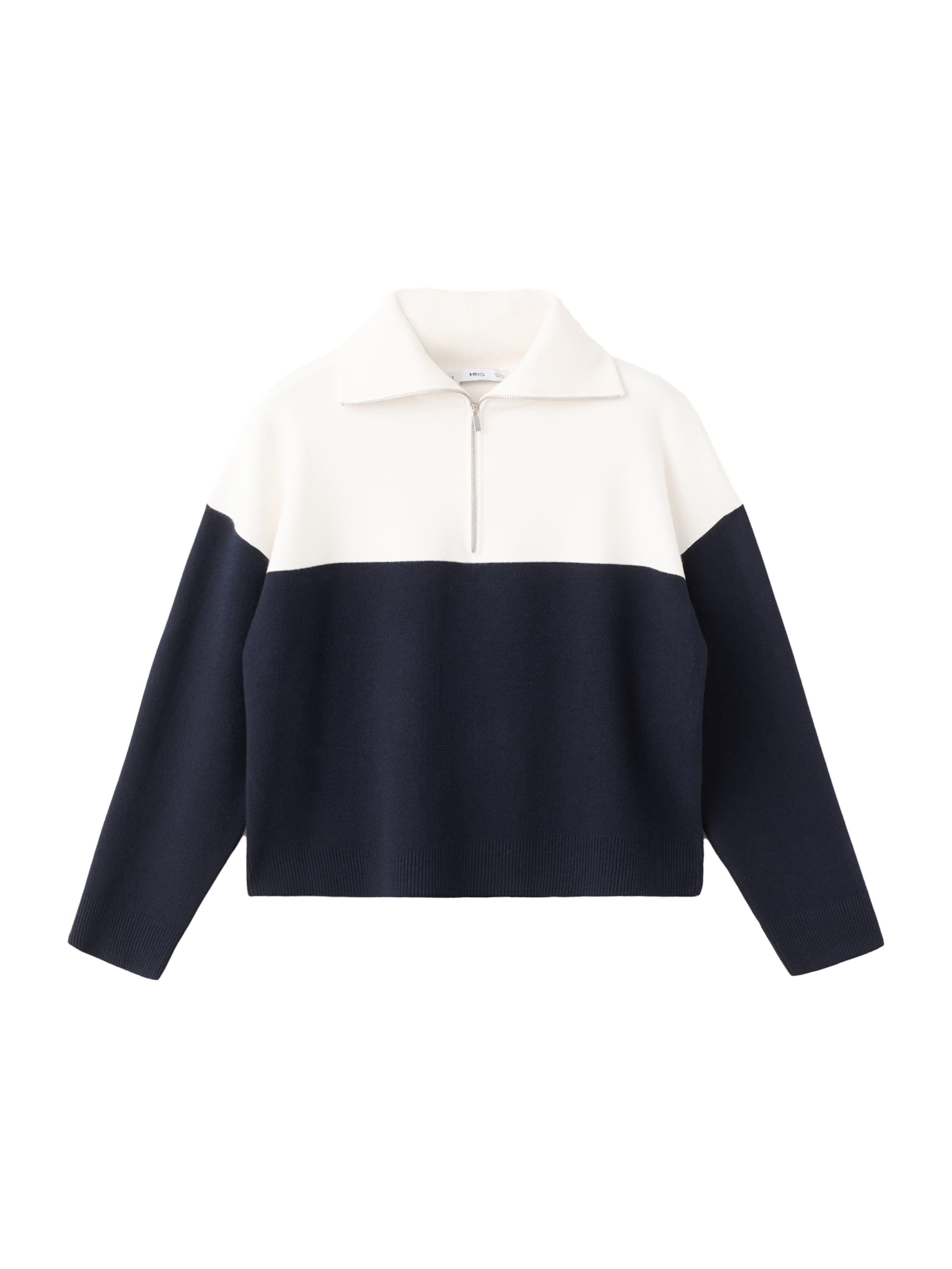 MANGO Пуловер 'COSMIC' в нейви синьо / бяло, Преглед на продукта