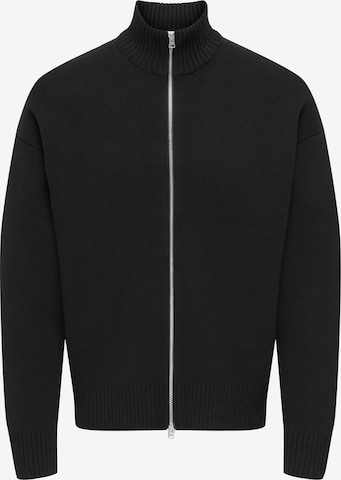 Only & Sons Вязаная кофта 'ONSBLAKE' в Черный: спереди