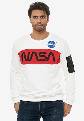 Redbridge Pullover McKinney NASA Print & Patches in Weiß: predná strana