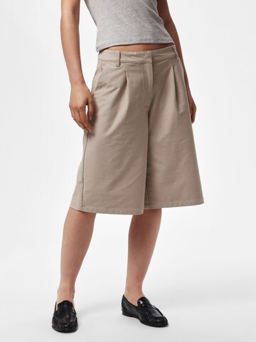 Wide leg Pantaloni 'PCRikke' di PIECES in beige: frontale