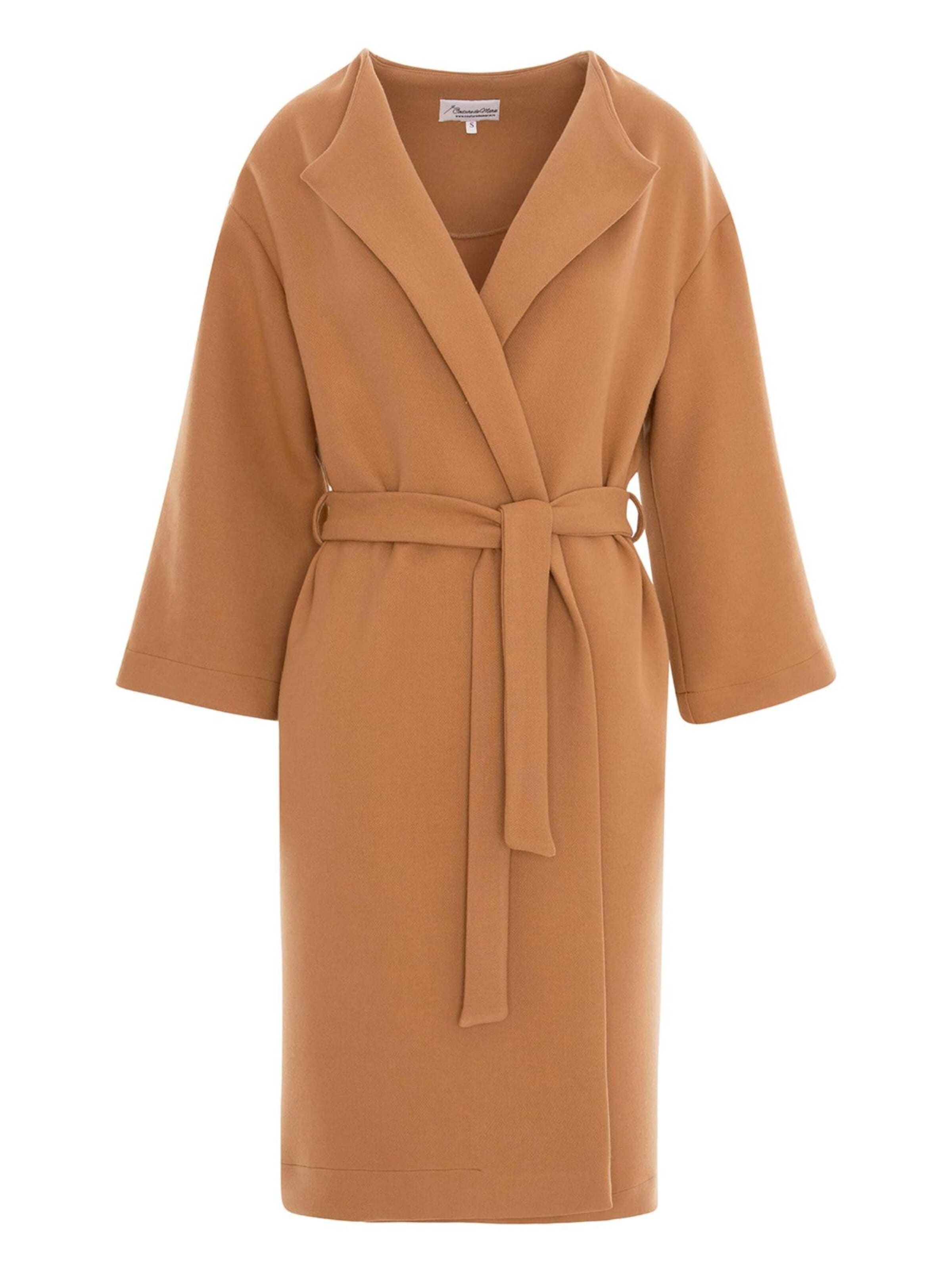 Couture de Marie Between-seasons coat 'Mid-Season Tailored Coat for Office Wear – Addison' in Beige: front