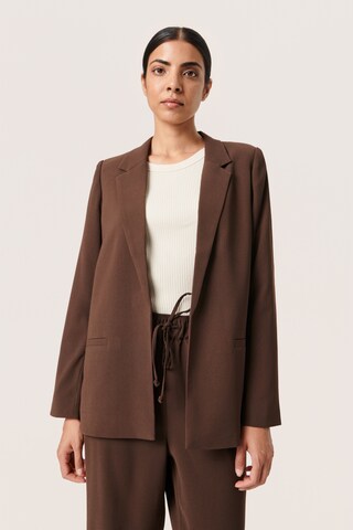 SOAKED IN LUXURY Blazer 'Shirley' in Brown: front