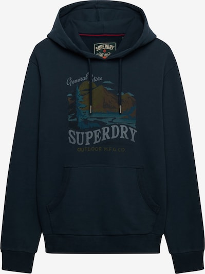 Superdry & Co Sweater majica 'OUTDOORS MOUNTAIN' veličine S u mornarsko plava / opal / maslinasta / petrol, Pregled proizvoda