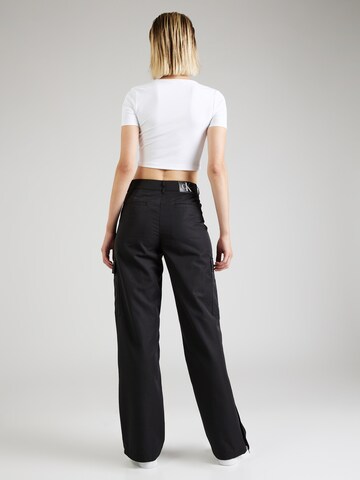 Calvin Klein Jeans Loosefit Cargobroek in Zwart