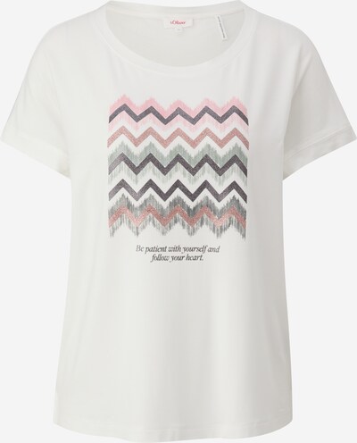 s.Oliver T-Shirt in elfenbein / rosegold / rosa / schwarz, Produktansicht
