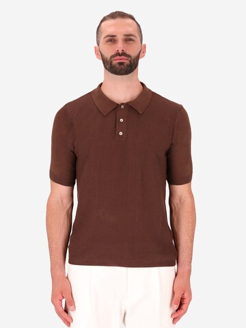 Distretto12 Shirt 'Zed' in Bruin: voorkant