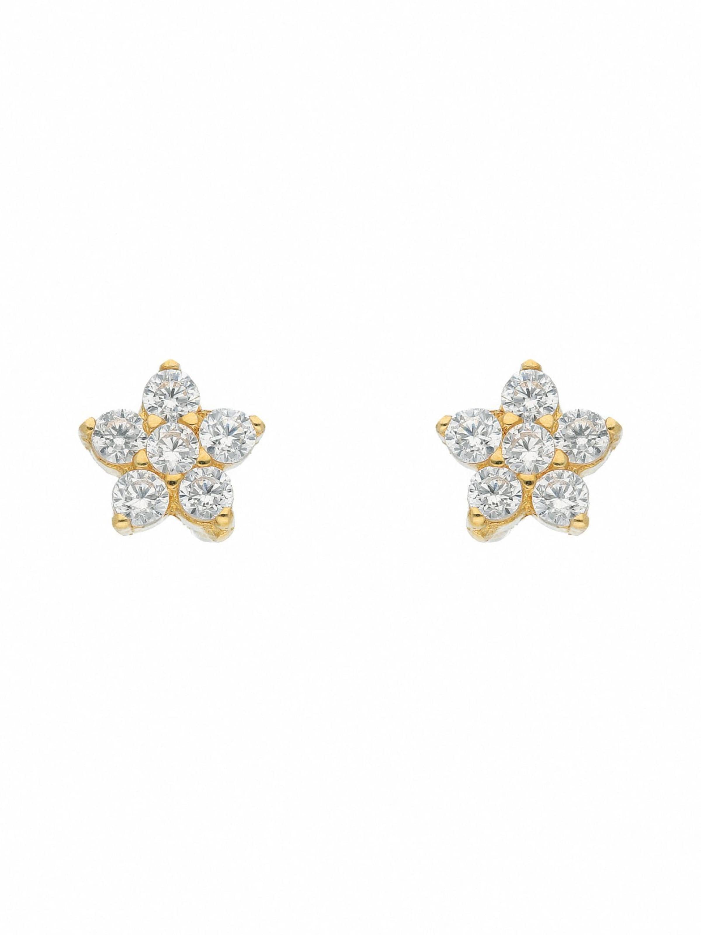 Adelia´s Ohrringe 'Blüte' in Gold: Vorderseite