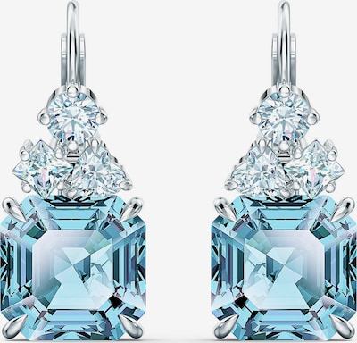 Swarovski Boucles d'oreilles 'Sparkling' en aqua / argent, Vue avec produit