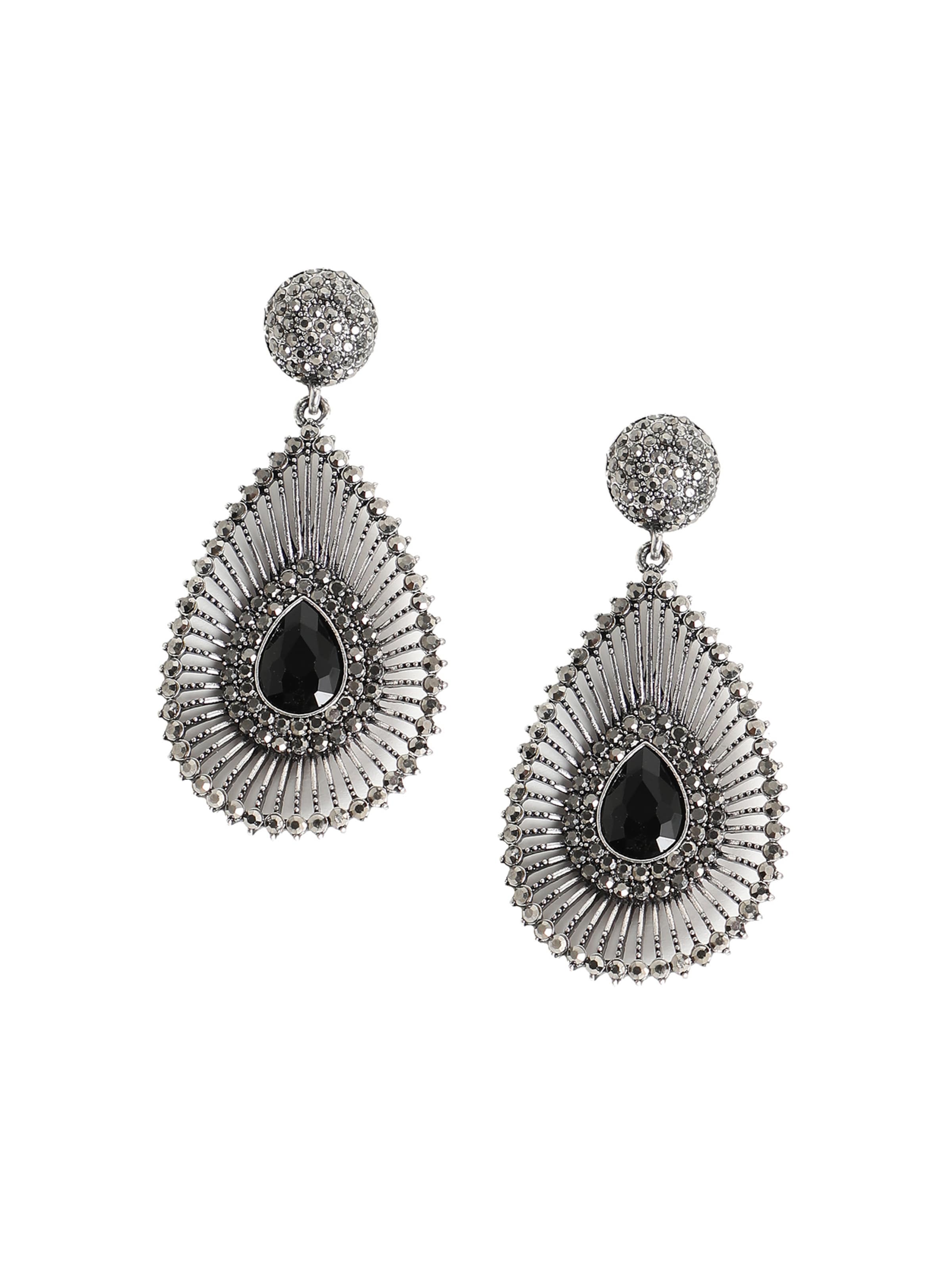 SOHI Ohrringe  'Jillie' in Schwarz: Vorderseite