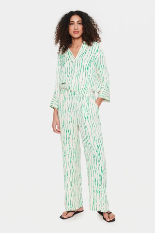 SAINT TROPEZ Wide leg Broek 'Ulla' in Groen