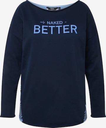 Sweat-shirt Ulla Popken en bleu : devant