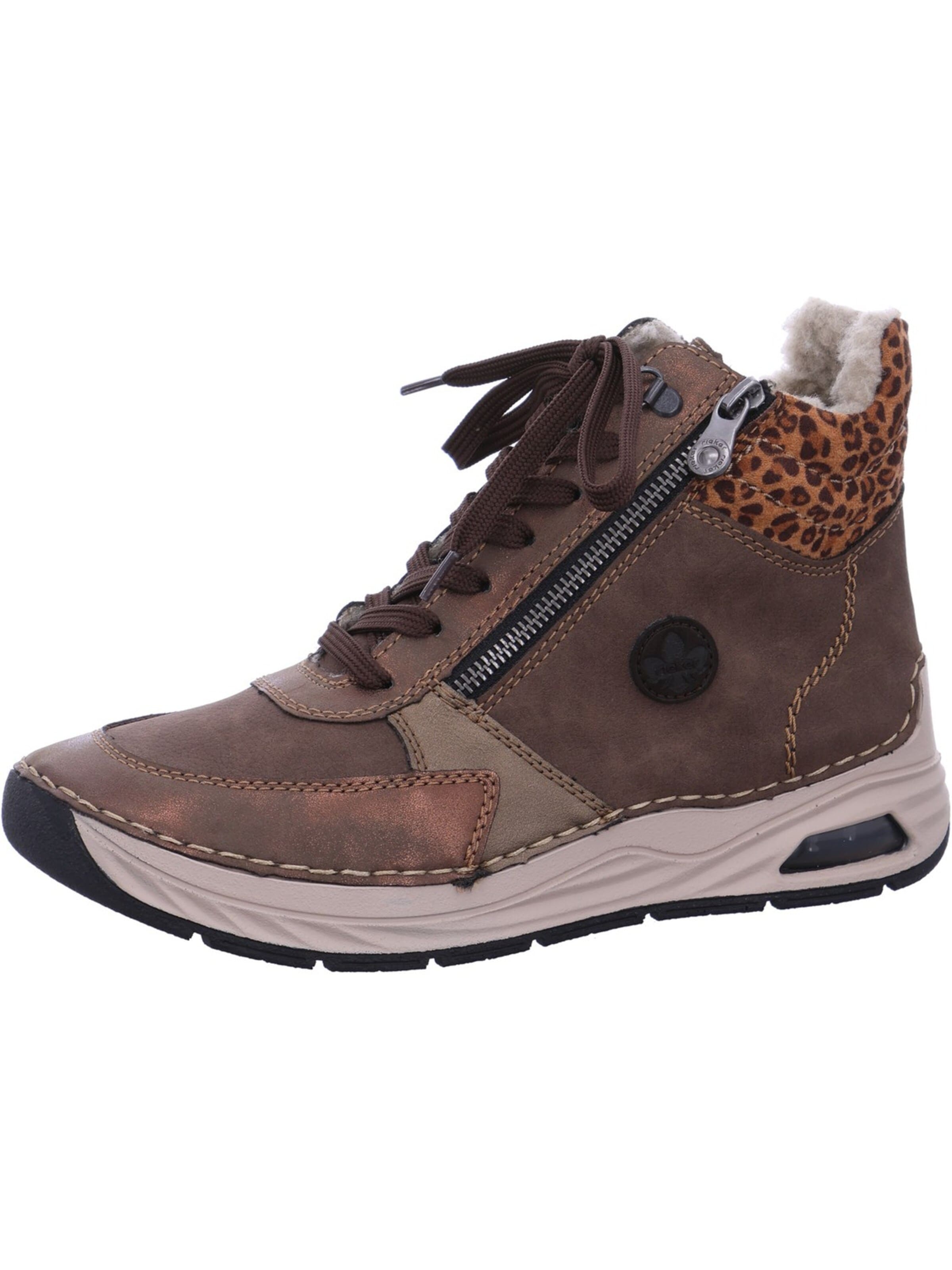 Rieker - Bota com atacadores em castanho: frente