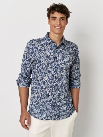 DESOTO Slim fit Overhemd in Blauw: voorkant