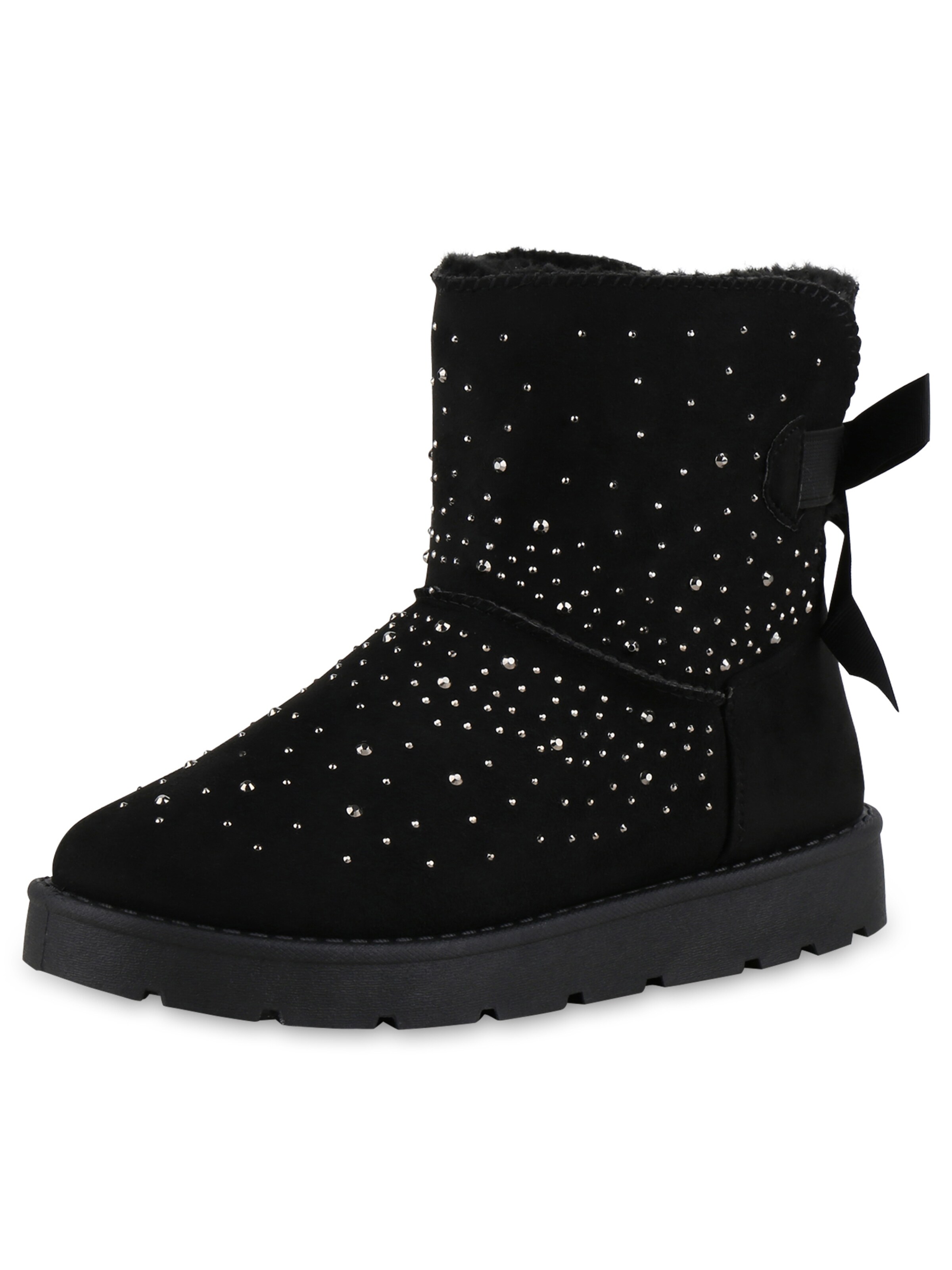 Van Hill Schwarze Stiefel GefÃ¼ttert Damen Winterstiefel