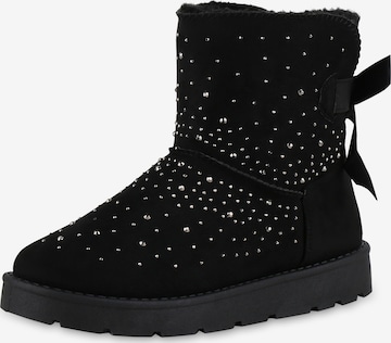 Van Hill Schwarze Stiefel Gefüttert Damen Winterstiefel