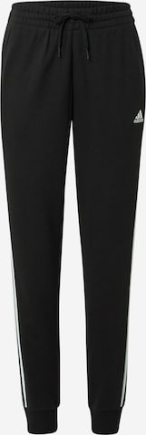 ADIDAS SPORTSWEAR Tapered Workout Pants 'Essentials French' in Black: front