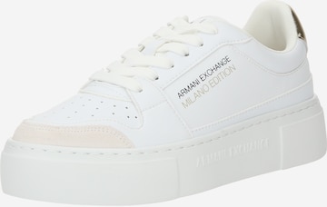 ARMANI EXCHANGE - Sapatilhas baixas em branco: frente