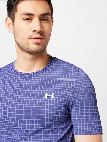UNDER ARMOUR Performance Shirt 'Grid' in Blue