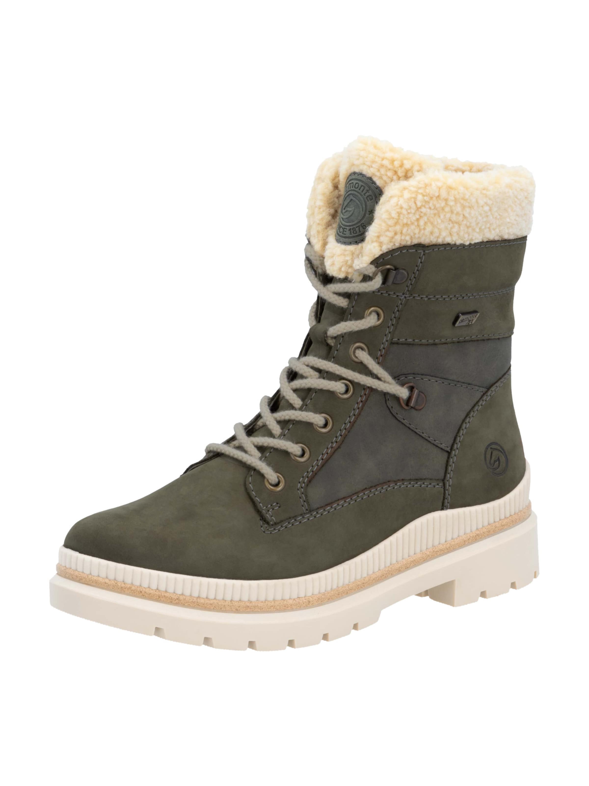 REMONTE Lace-up bootie in Green: front