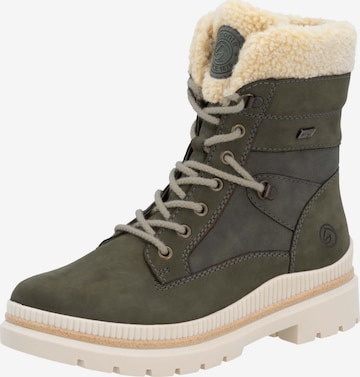 REMONTE Lace-up bootie in Green: front