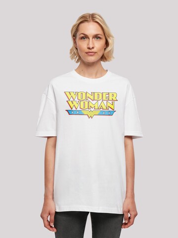 F4NT4STIC Oversized Shirt 'Wonder Woman Text Logo' in White: front