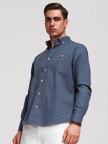 Ombre Comfort fit Button Up Shirt in Blue