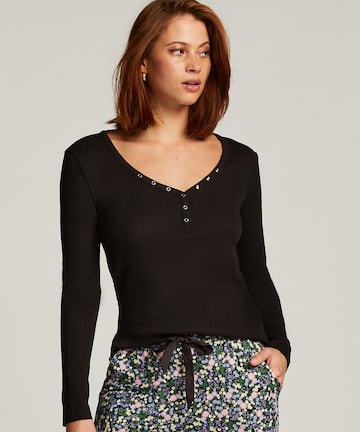 Hunkemöller Pajama Shirt in Black: front