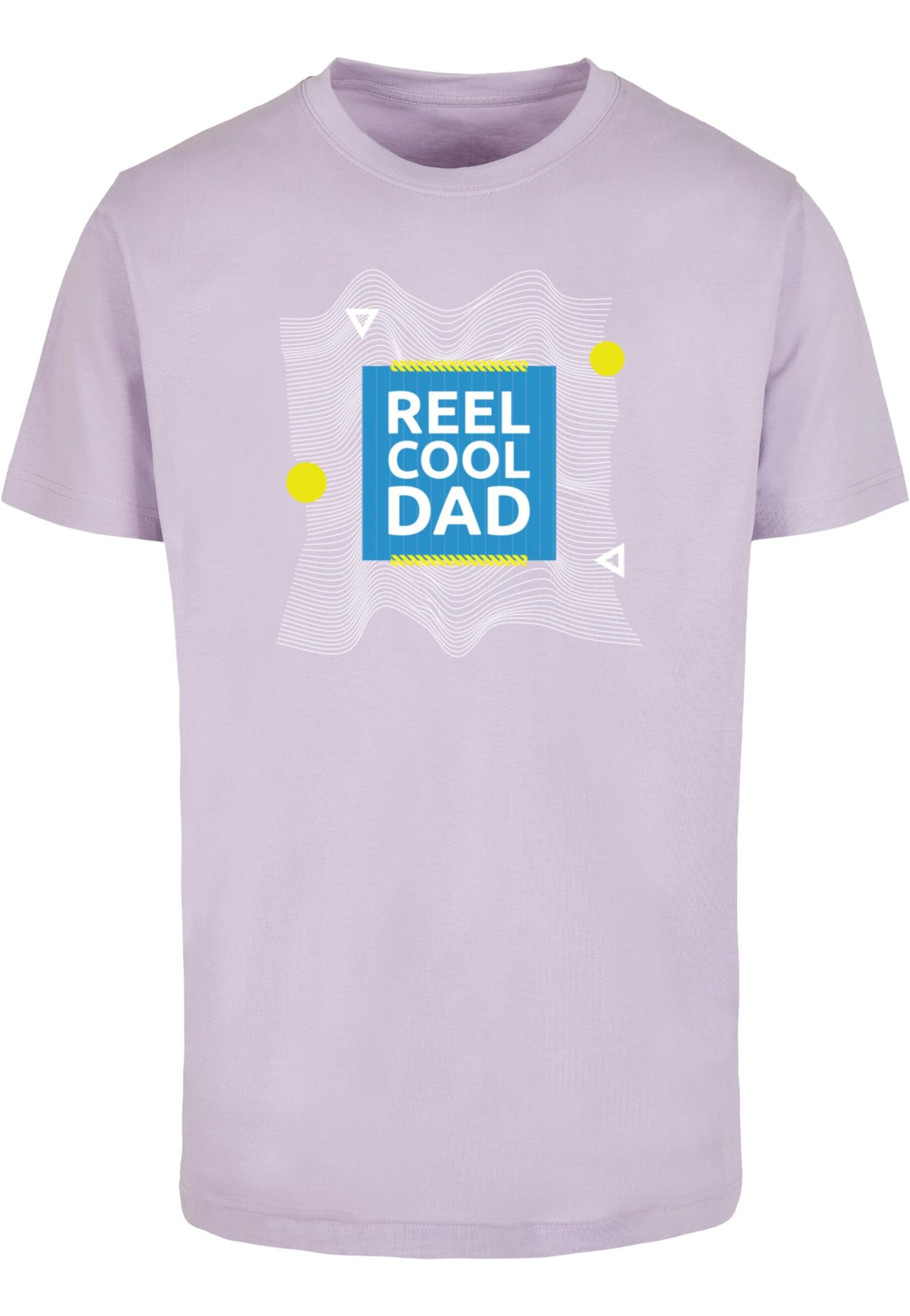 Merchcode Shirt 'Fathers Day - Reel cool dad' in Lila: voorkant