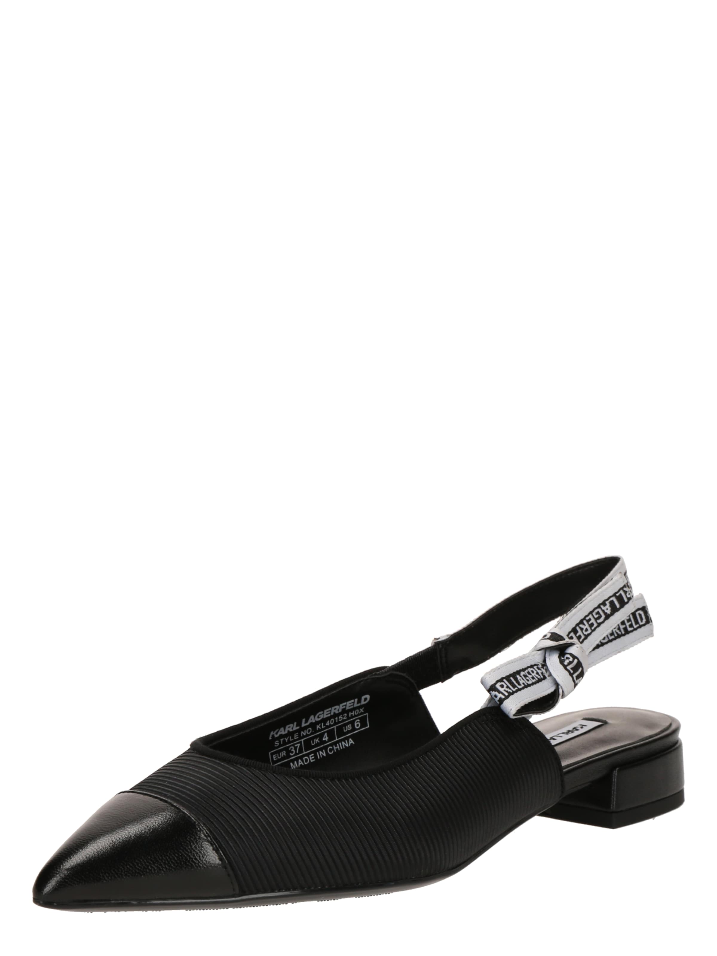 Karl Lagerfeld Nauhaballerina värissä musta: etupuoli