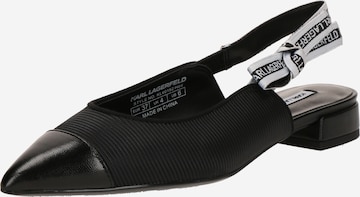 Karl Lagerfeld Nauhaballerina värissä musta: etupuoli