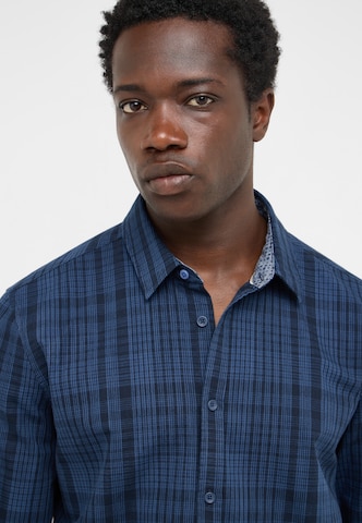 MUSTANG Regular fit Button Up Shirt ' Style Elmore ' in Blue