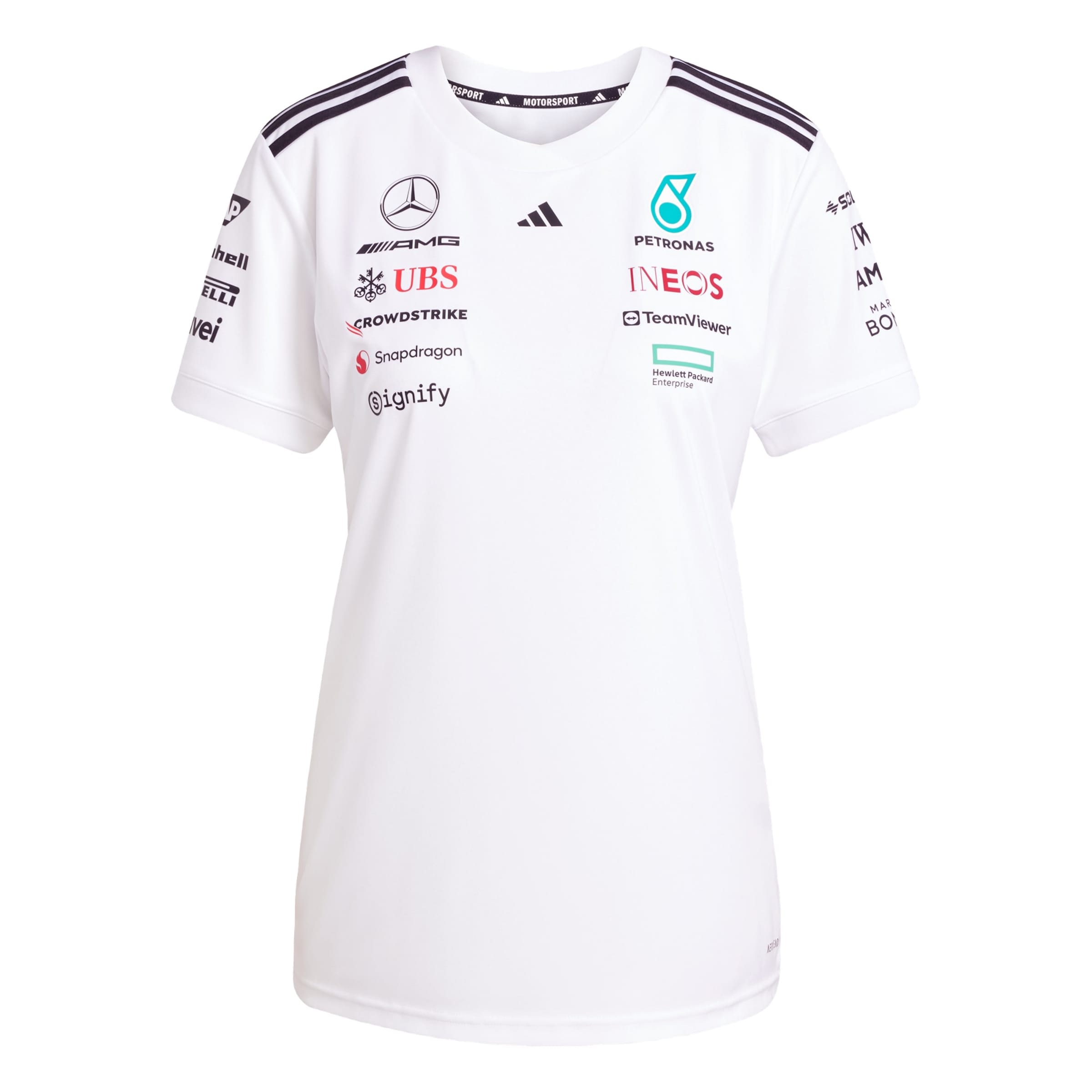 売れ筋商品|||アディダス カットソー トップス レディース Women's White Mercedes-AMG Petronas F1 Team Wear Top White Women's adidas White Mercedes-AMG Petronas F1 Team Driver